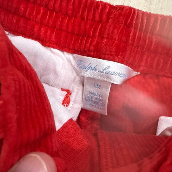 Ralph Lauren Baby Kids Red Holiday Corduroy Pants Jeans Size 9M - Picture 3 of 5